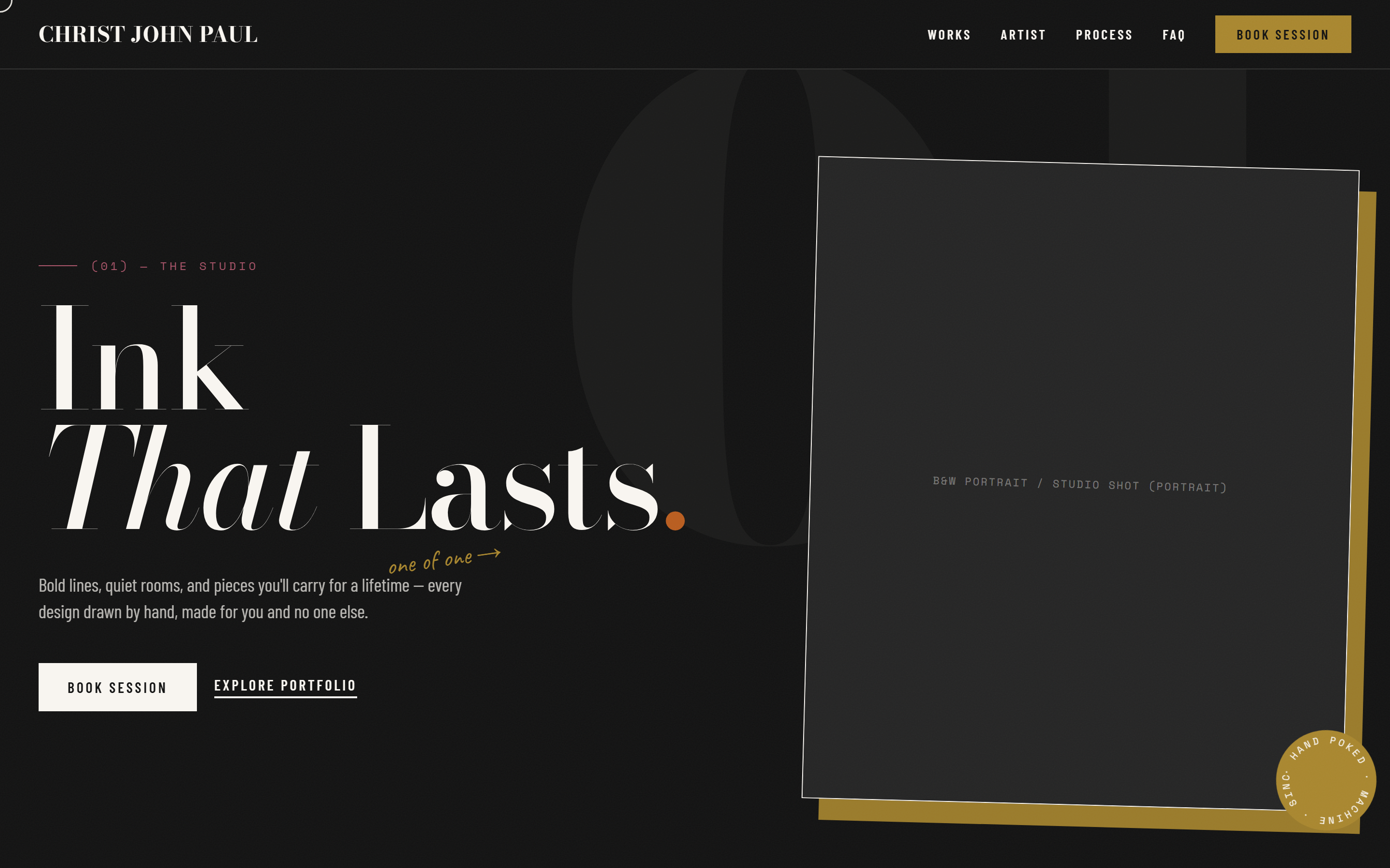 Tattoo studio portfolios desktop screenshot