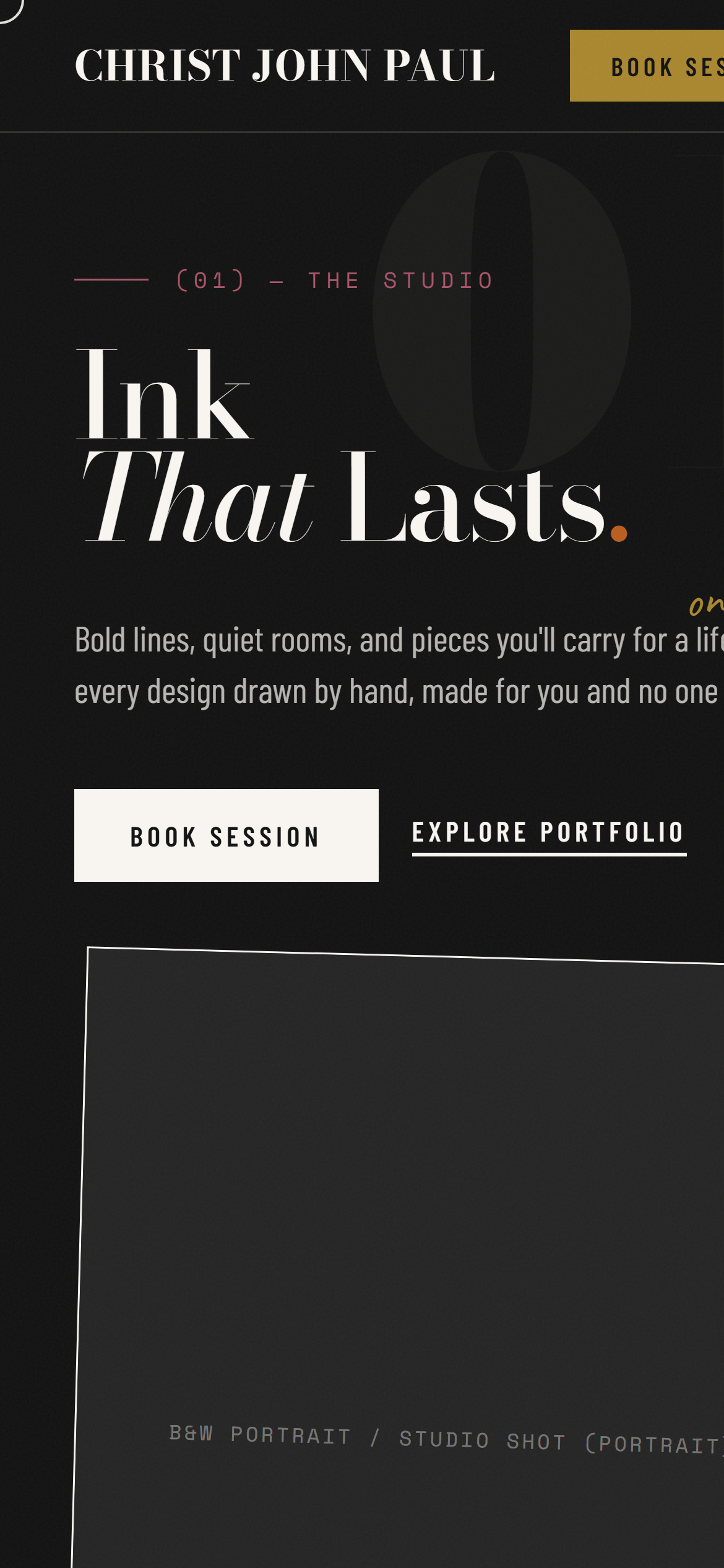 Tattoo studio portfolios mobile screenshot